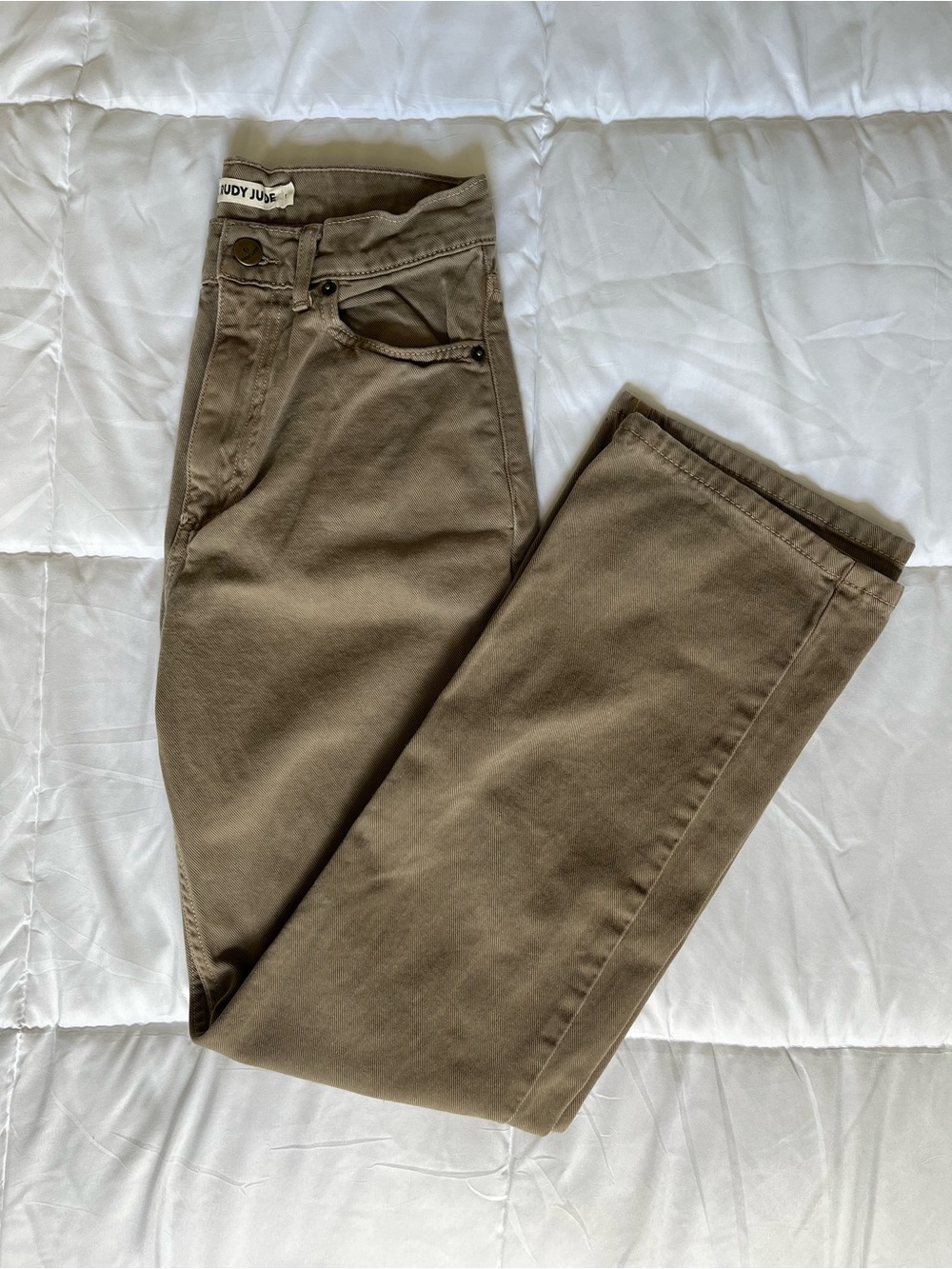 Women’s Rudy Jude Stone Brown High-Rise Straight Leg Denim Pants (RJ 1)